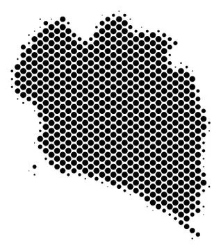 Halftone Dot Koh Phangan Thai Island Map Stock Illustration