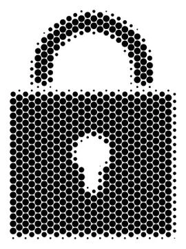 Halftone Dot Lock Icon Stock Illustration