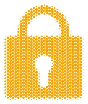 Halftone Dot Lock Icon Stockillustratie