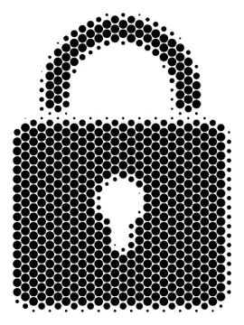 Halftone Dot Lock Icon Stock Illustration