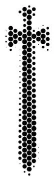 Halftone Dot Medieval Sword Icon Stock Illustration