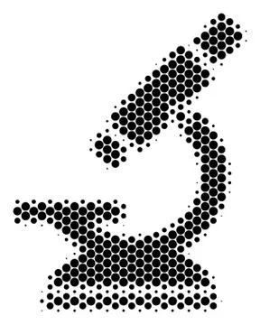 Halftone Dot Microscope Icon Illustrazione stock
