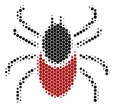 Halftone Dot Mite Tick Icon Stock Illustration