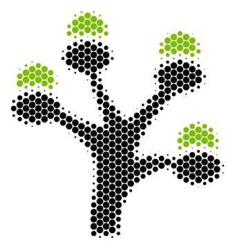Halftone Dot Money Tree Icon Stock Illustration