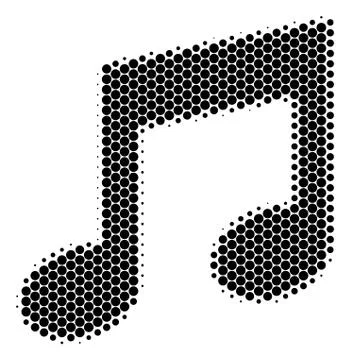 Halftone Dot Music Icon Stock Illustration