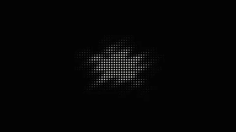 Halftone dot pattern abstract animation on black background Stock Footage 335938301