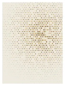 Halftone dot pattern background with golden gradient circular shapes vector. イラスト素材