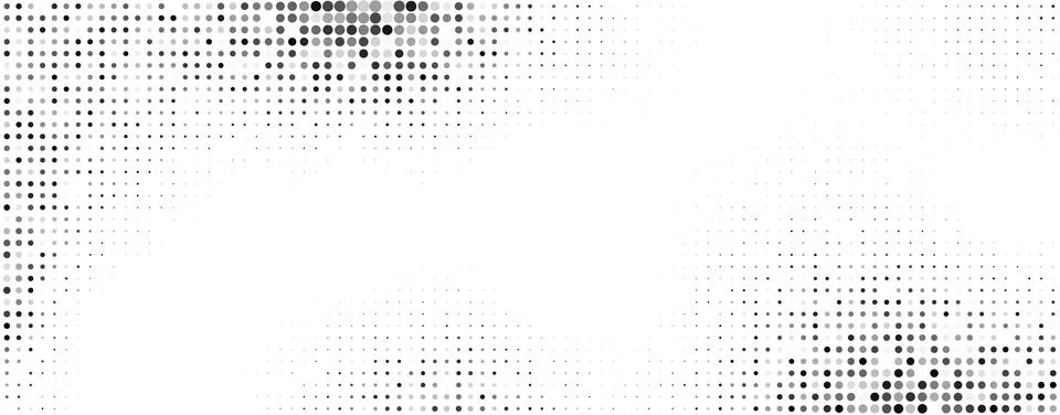 Halftone dot pattern gradient grayscale background circle comic fade. Halftone Illustrazione stock