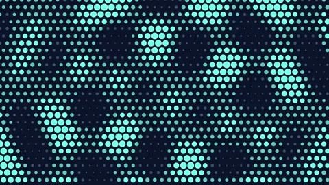 Halftone dot pattern rippling with interfering waves 動画素材 348298784