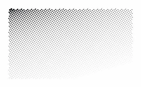 Halftone dot pattern texture. Black printed ink circles forming a gradient .. Illustrazione stock
