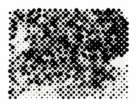 Halftone dot pattern vector. Abstract black and white circle graphic elemen.. Stock Illustration