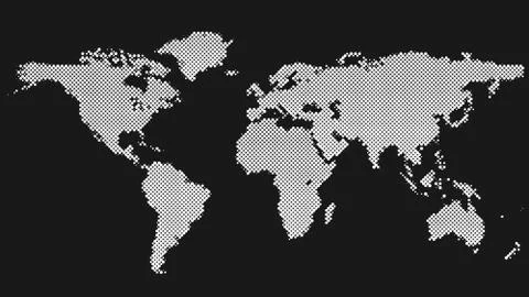 Halftone dot pattern world map background design 스톡 일러스트