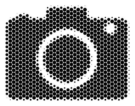 Halftone Dot Photo Camera Icon Stock Illustration