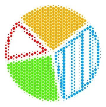 Halftone Dot Pie Chart Icon Stock Illustration