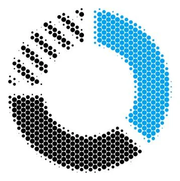 Halftone Dot Pie Chart Icon Stock Illustration