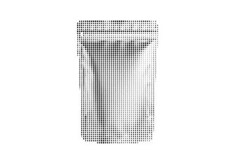 Halftone dot pouch packaging icon created with black circles for product de.. Stock Illustration