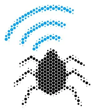 Halftone Dot Radio Bug Icon Stock Illustration