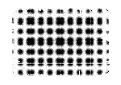 Halftone dot rectangular textured frame with black circles on white backgro.. Stock Illustration