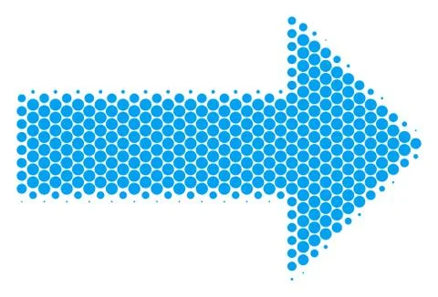Halftone Dot Right Arrow Icon Illustrazione stock