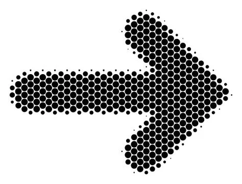 Halftone Dot Right Arrow Icon 스톡 일러스트