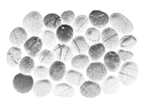 Halftone dot round shapes texture background. Stock Illustration