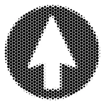 Halftone Dot Rounded Arrow Icon Illustrazione stock