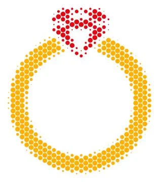 Halftone Dot Ruby Ring Icon Stock Illustration
