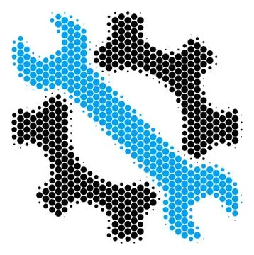 Halftone Dot Service Tools Icon 스톡 일러스트