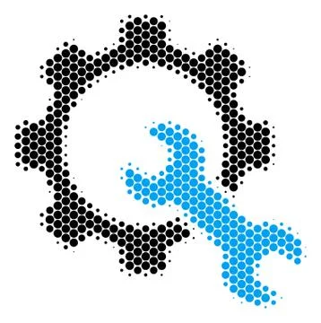 Halftone Dot Service Tools Icon 스톡 일러스트