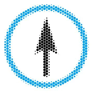 Halftone Dot Sharp Rounded Arrow Icon イラスト素材