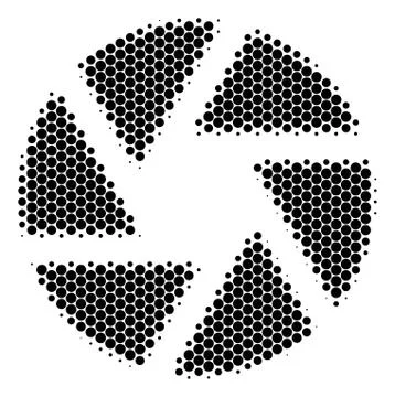 Halftone Dot Shutter Icon Stock Illustration