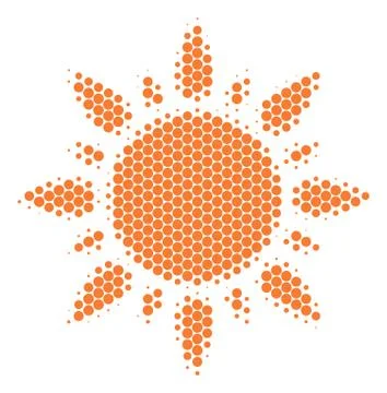 Halftone Dot Sun Icon Stock Illustration