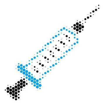 Halftone Dot Syringe Icon Stock Illustration
