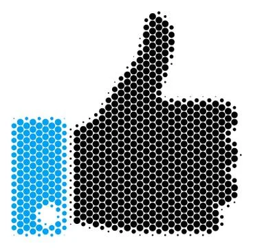 Halftone Dot Thumb Up Icon Illustrazione stock