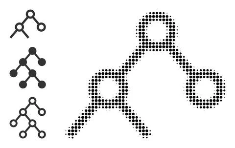 Halftone Dot Vector Binary Links Icon Stockillustratie