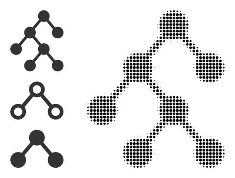 Halftone Dot Vector Binary Relations Icon Illustrazione stock