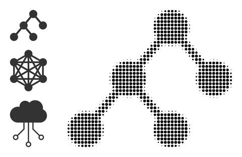 Halftone Dot Vector Binary Structure Icon イラスト素材