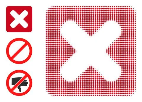 Halftone Dot Vector Close Button Icon 스톡 일러스트