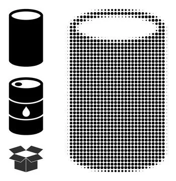 Halftone Dot Vector Cylinder Icon Stock Illustration