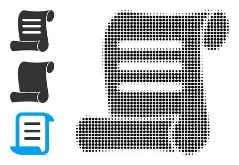 Halftone Dot Vector Document Roll Icon Ilustración de archivo