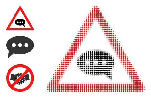 Halftone Dot Vector Forum Message Danger Icon Illustrazione stock