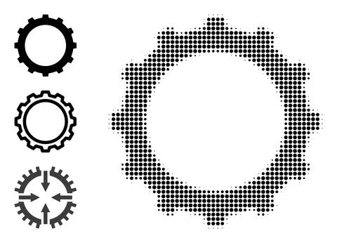 Halftone Dot Vector Gear Icon Stock Illustration