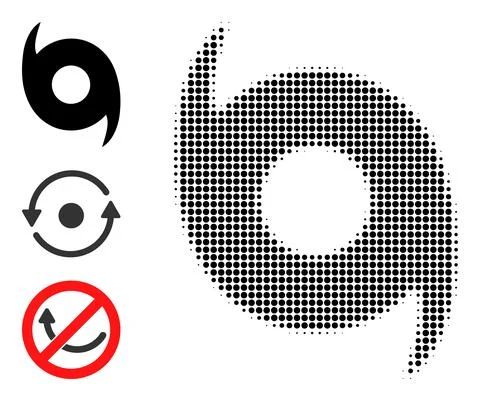 Halftone Dot Vector Hurricane Icon Stock Illustration