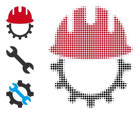 Halftone Dot Vector Mechanics Engineering Icon イラスト素材