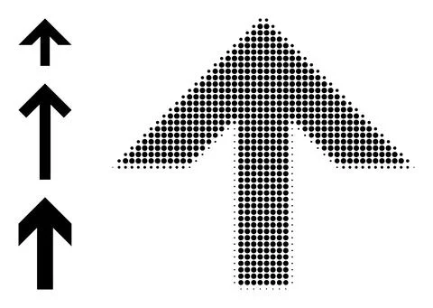 Halftone Dot Vector Move Up Icon Stock Illustration