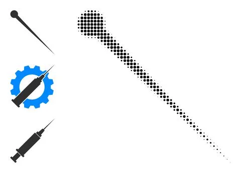 Halftone Dot Vector Needle Icon Illustrazione stock
