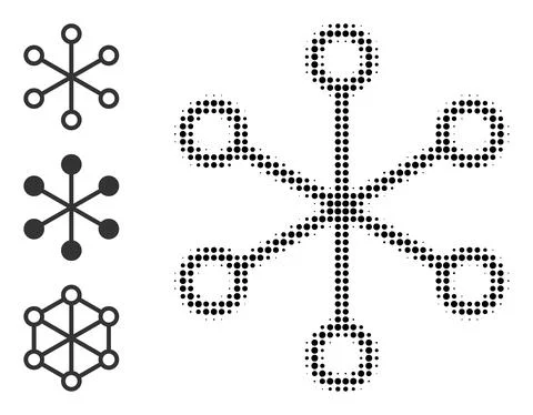 Halftone Dot Vector Net Links Icon Illustrazione stock