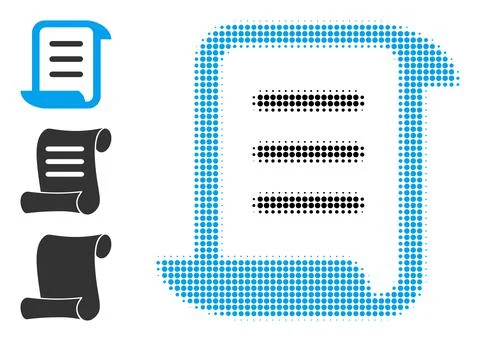 Halftone Dot Vector Page Scroll Icon Stockillustratie