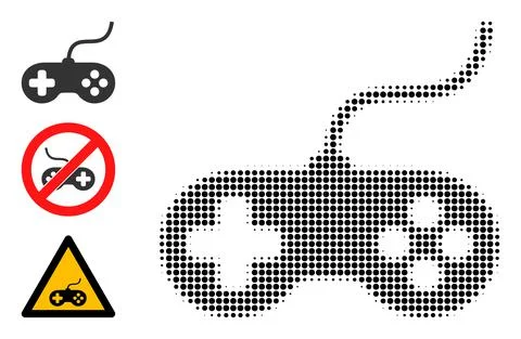 Halftone Dot Vector Playing Console Icon イラスト素材