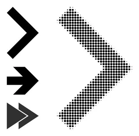 Halftone Dot Vector Right Direction Icon 스톡 일러스트
